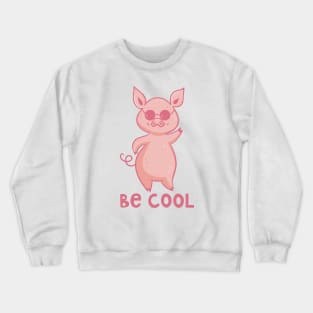 Cartoon cute pink hand drawn pig Crewneck Sweatshirt